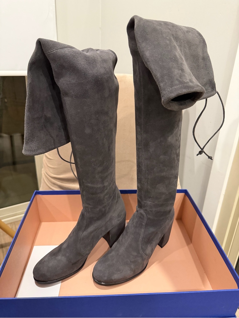 Stuart Weitzman Hinterland Slate Suede Boots